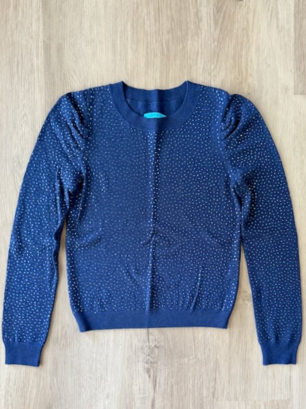 Alice + Olivia Cena Rhinestone Sweater Navy Small